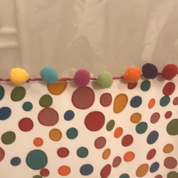 πΎπHost PickπΎπPomPom Colorful Shower Curtainπ - Picture 5 of 7